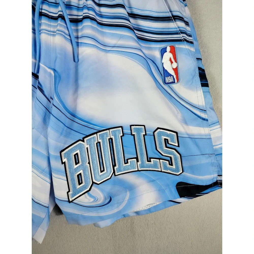 Chicago Bulls Shorts Men's Large Blue NBA Basketball Swim Trunks‎ Pro Standard